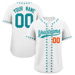 Custom White Aqua Star Ribbing Baseball Jersey | BuyFootballJersey