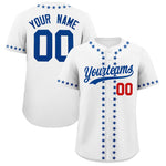 Custom White Royal Star Ribbing Baseball Jersey | BuyFootballJersey