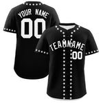 Custom Black White Star Ribbing Baseball Jersey | BuyFootballJersey