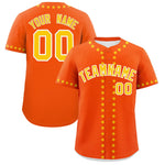 Custom Orange Gold Star Ribbing Baseball Jersey | BuyFootballJersey