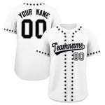 Custom White Black Star Ribbing Baseball Jersey | BuyFootballJersey