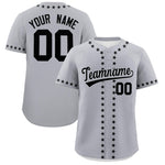 Custom Gray Black Star Ribbing Baseball Jersey | BuyFootballJersey