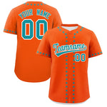 Custom Orange Aqua Star Ribbing Baseball Jersey | BuyFootballJersey