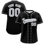 Custom Black Gray Star Ribbing Baseball Jersey | BuyFootballJersey
