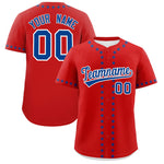 Custom Red Royal Star Ribbing Baseball Jersey | BuyFootballJersey
