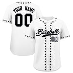 Custom White Black Star Ribbing Baseball Jersey | BuyFootballJersey
