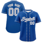 Custom Royal Gray Star Ribbing Baseball Jersey | BuyFootballJersey