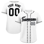 Custom White Black Star Ribbing Baseball Jersey | BuyFootballJersey