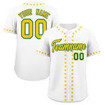 Custom White Gold Star Ribbing Baseball Jersey | BuyFootballJersey