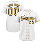 Custom White Old Gold Star Ribbing Baseball Jersey | BuyFootballJersey