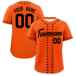 Custom Orange Black Star Ribbing Baseball Jersey | BuyFootballJersey