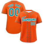Custom Orange Aqua Star Ribbing Baseball Jersey | BuyFootballJersey