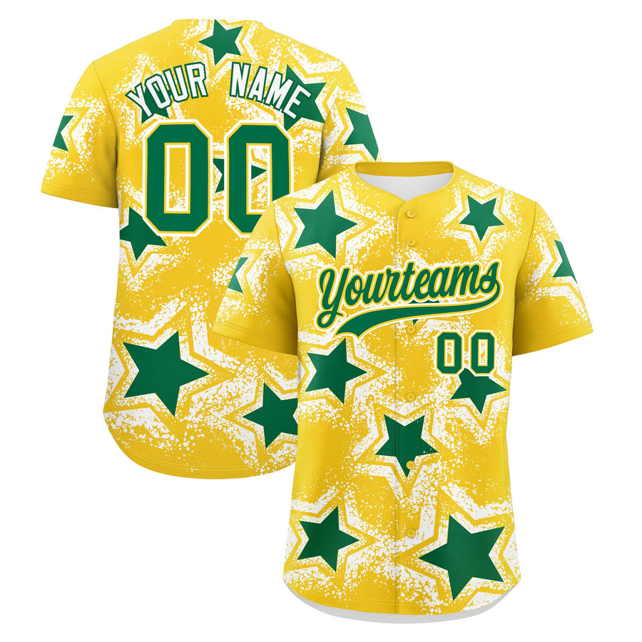 Custom Gold White Baseball Jersey - Star Graffiti Team Baseball Uniforms for Practice & Game Day Lightweight | BuyFootballJersey