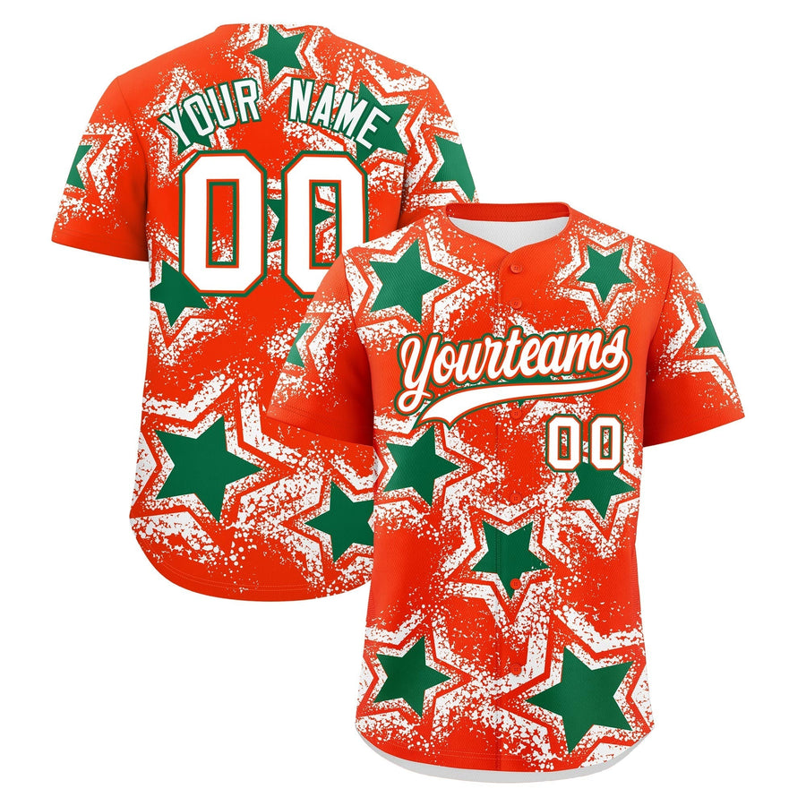 Custom Orange White Baseball Jersey - Star Graffiti Team Baseball Uniforms for Practice & Game Day Lightweight | BuyFootballJersey