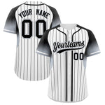 Custom White Black Stripe Fashion Sleeves Gradient Baseball Jersey | BuyFootballJersey