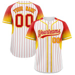 Custom White Red Stripe Fashion Sleeves Gradient Baseball Jersey | BuyFootballJersey
