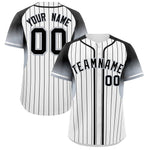 Custom White Black Stripe Fashion Sleeves Gradient Baseball Jersey | BuyFootballJersey