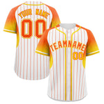 Custom White Orange Stripe Fashion Sleeves Gradient Baseball Jersey | BuyFootballJersey