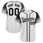 Custom White Black Stripe Fashion Sleeves Gradient Baseball Jersey | BuyFootballJersey