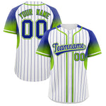 Custom White Royal Stripe Fashion Sleeves Gradient Baseball Jersey | BuyFootballJersey
