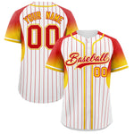 Custom White Red Stripe Fashion Sleeves Gradient Baseball Jersey | BuyFootballJersey
