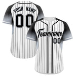 Custom White Black Stripe Fashion Sleeves Gradient Baseball Jersey | BuyFootballJersey