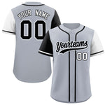 Custom Silver Black and White Raglan Sleeves Baseball Jersey | BuyFootballJersey