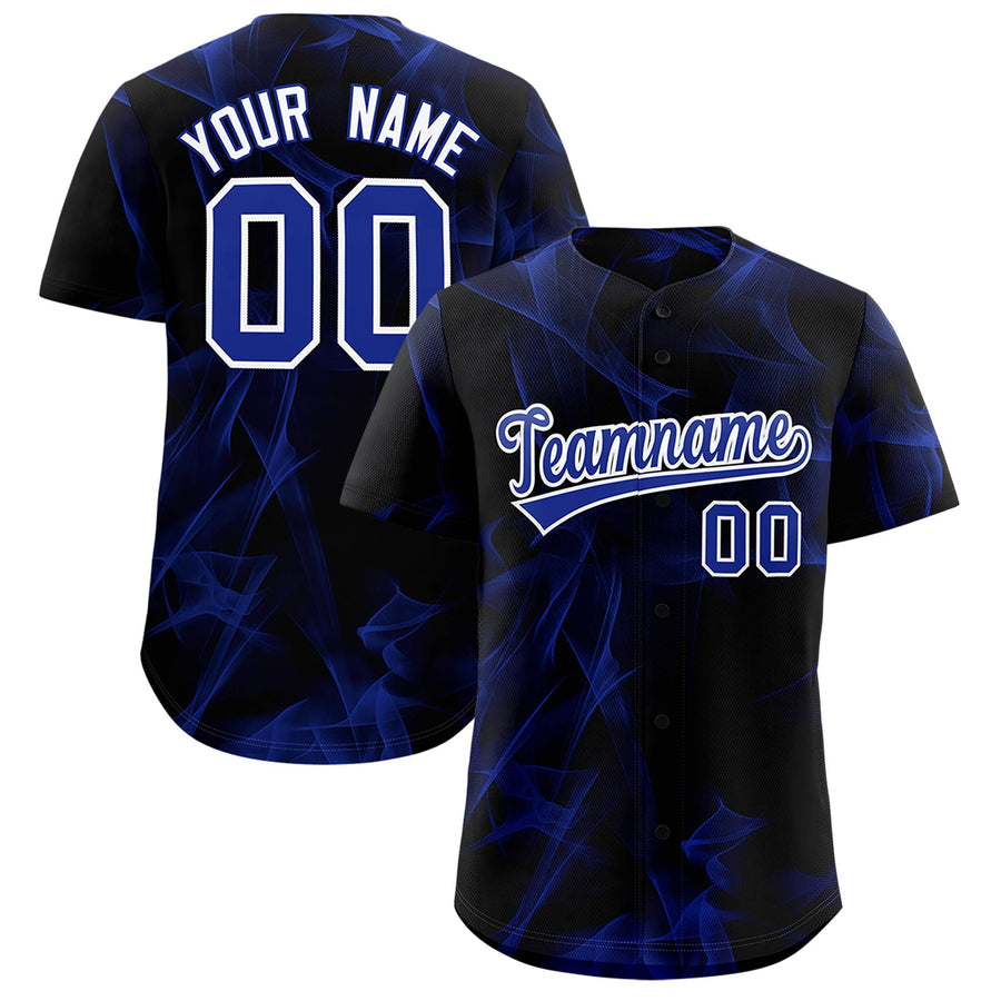 Custom Black Fumes Graffiti Pattern Baseball Jersey | BuyFootballJersey