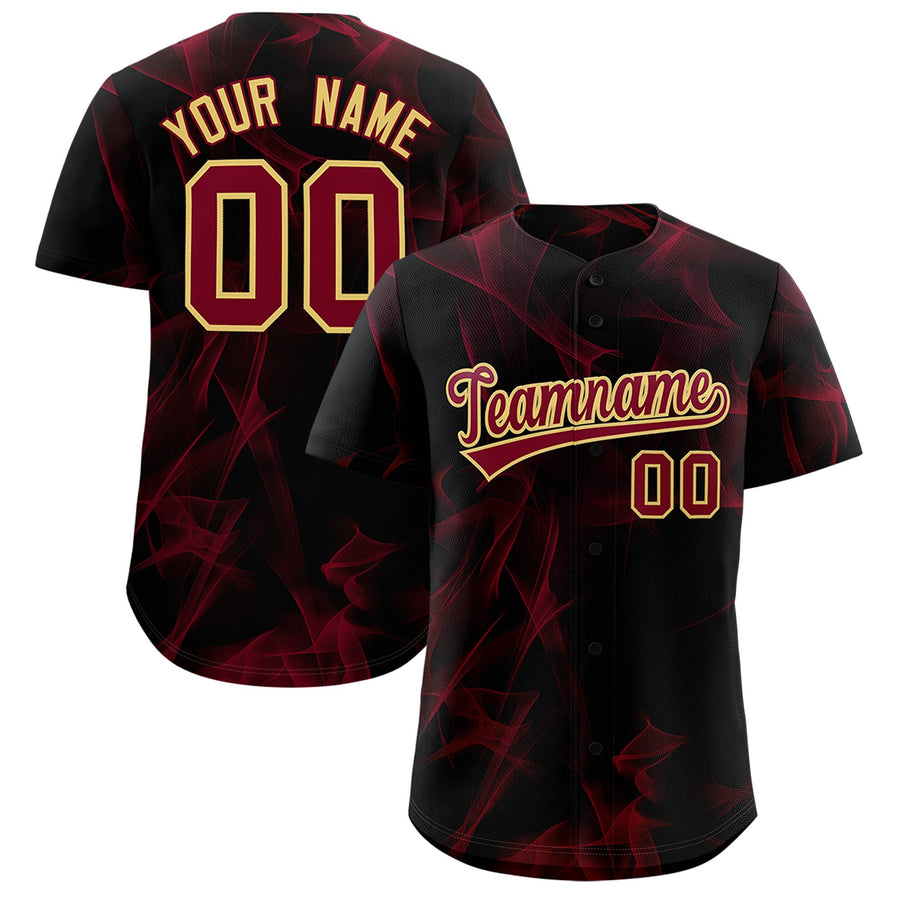 Custom Black Fumes Graffiti Pattern Baseball Jersey | BuyFootballJersey