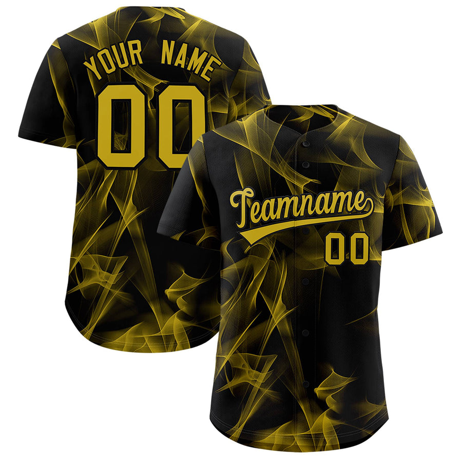 Custom Black Fumes Graffiti Pattern Baseball Jersey | BuyFootballJersey