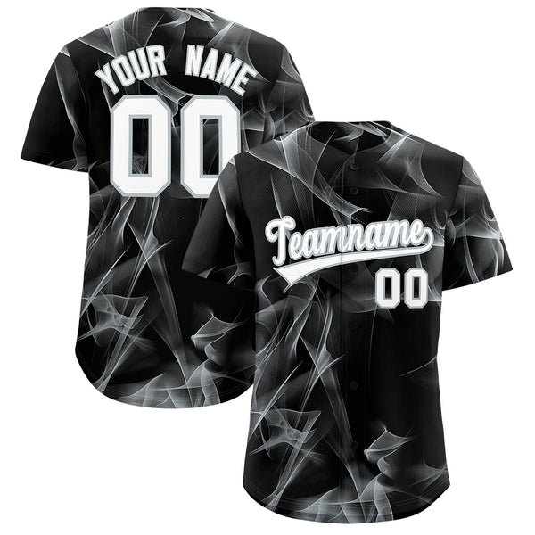 Custom Black Fumes Graffiti Pattern Baseball Jersey | BuyFootballJersey