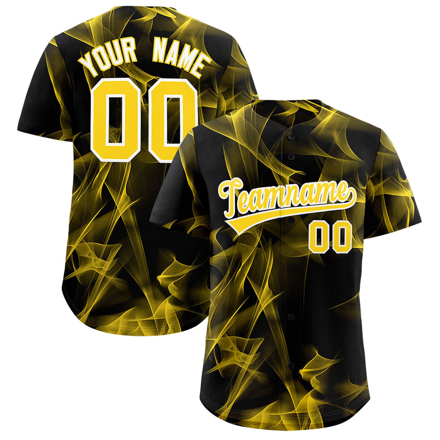 Custom Black Fumes Graffiti Pattern Baseball Jersey | BuyFootballJersey