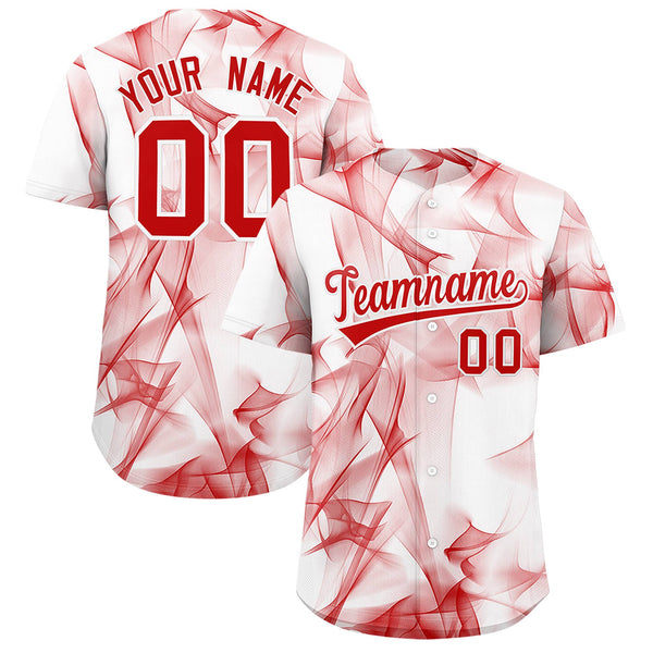Custom White Fumes Graffiti Pattern Baseball Jersey | BuyFootballJersey