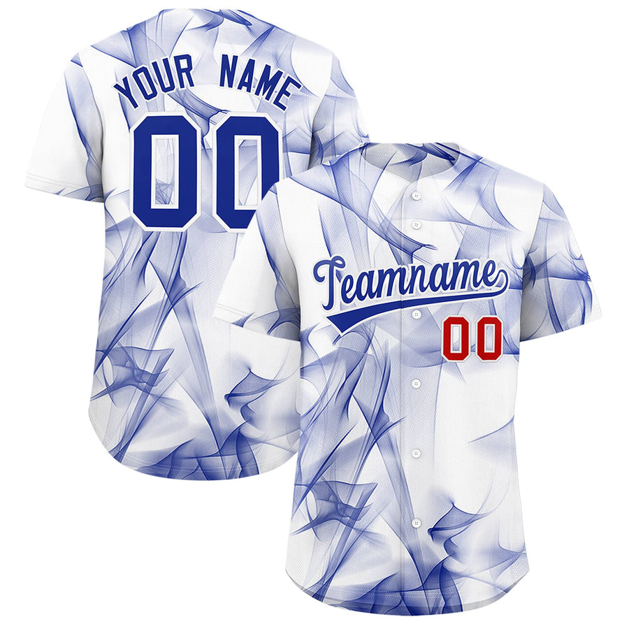 Custom White Fumes Graffiti Pattern Baseball Jersey | BuyFootballJersey