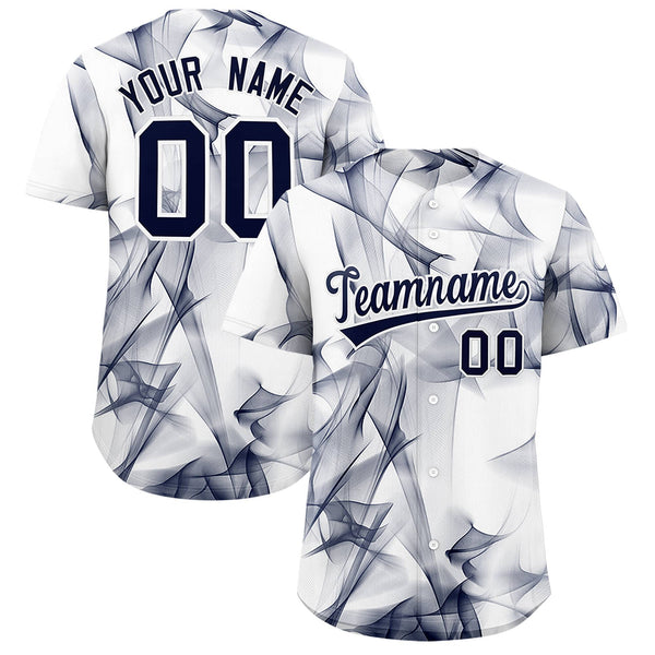 Custom White Fumes Graffiti Pattern Baseball Jersey | BuyFootballJersey