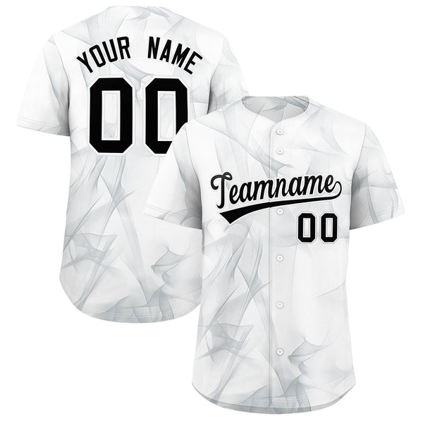 Custom White Fumes Graffiti Pattern Baseball Jersey | BuyFootballJersey