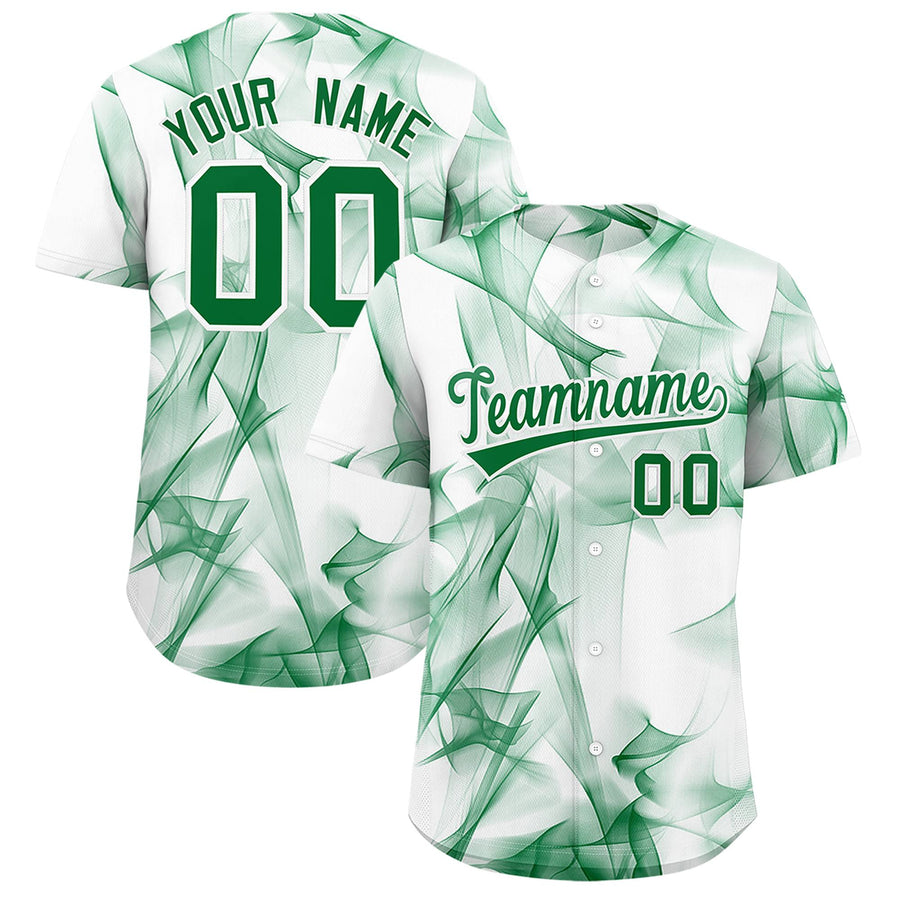 Custom White Fumes Graffiti Pattern Baseball Jersey | BuyFootballJersey