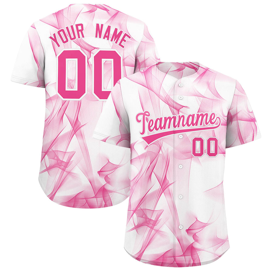 Custom White Fumes Graffiti Pattern Baseball Jersey | BuyFootballJersey
