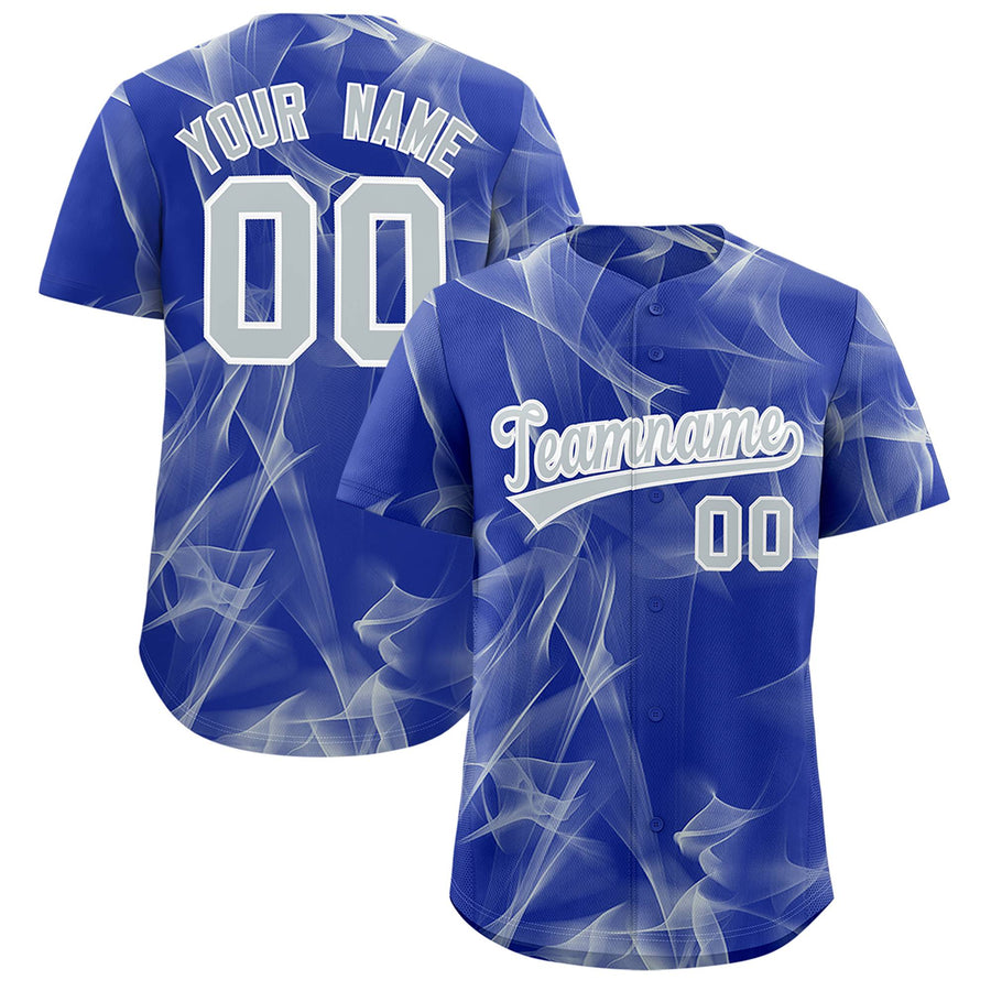 Custom Royal Fumes Graffiti Pattern Baseball Jersey | BuyFootballJersey