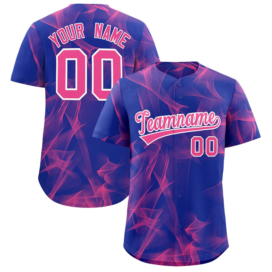 Custom Royal Fumes Graffiti Pattern Baseball Jersey | BuyFootballJersey