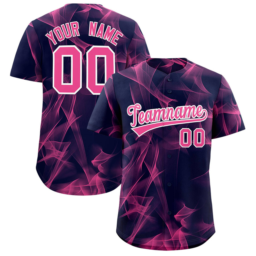 Custom Navy Fumes Graffiti Pattern Baseball Jersey | BuyFootballJersey