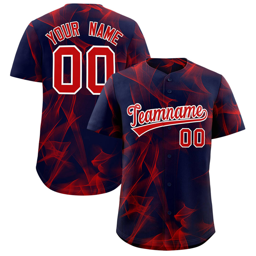 Custom Navy Fumes Graffiti Pattern Baseball Jersey | BuyFootballJersey