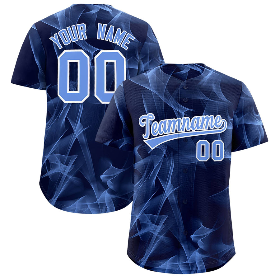 Custom Navy Fumes Graffiti Pattern Baseball Jersey | BuyFootballJersey