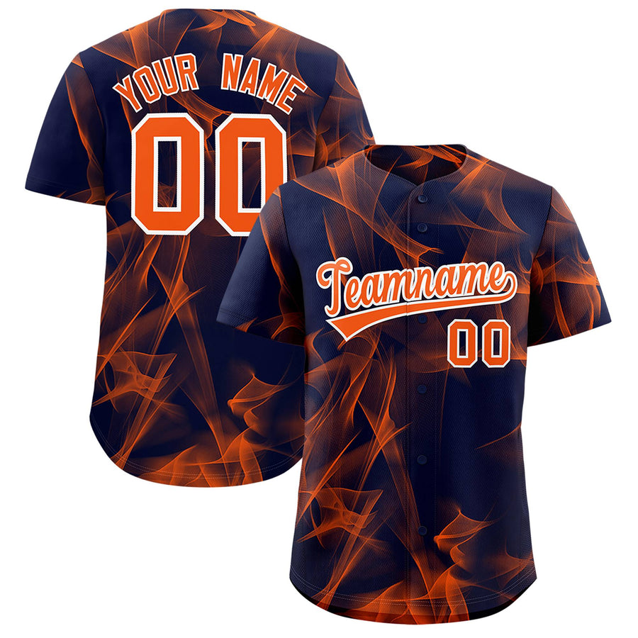Custom Navy Fumes Graffiti Pattern Baseball Jersey | BuyFootballJersey