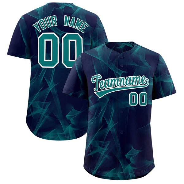 Custom Navy Fumes Graffiti Pattern Baseball Jersey | BuyFootballJersey