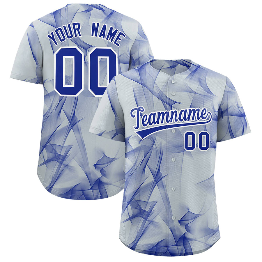Custom Silver Fumes Graffiti Pattern Baseball Jersey | BuyFootballJersey