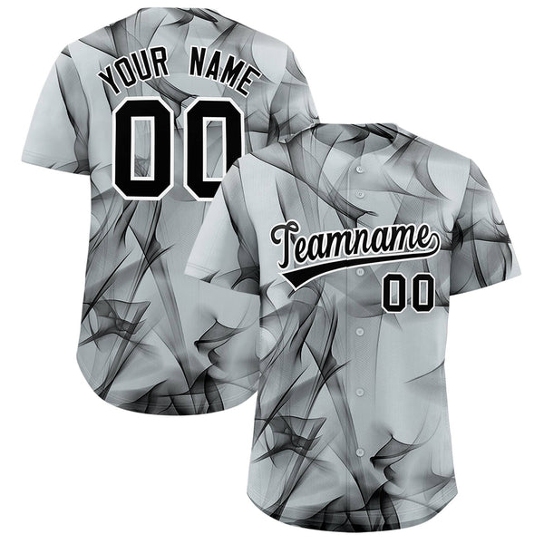 Custom Silver Fumes Graffiti Pattern Baseball Jersey | BuyFootballJersey