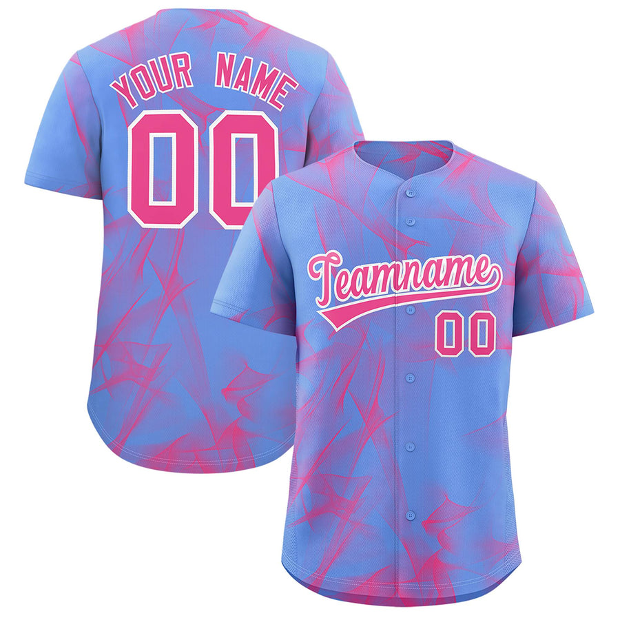 Custom Light Blue Fumes Graffiti Pattern Baseball Jersey | BuyFootballJersey