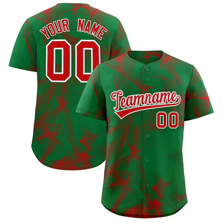 Custom Kelly Green Fumes Graffiti Pattern Baseball Jersey | BuyFootballJersey