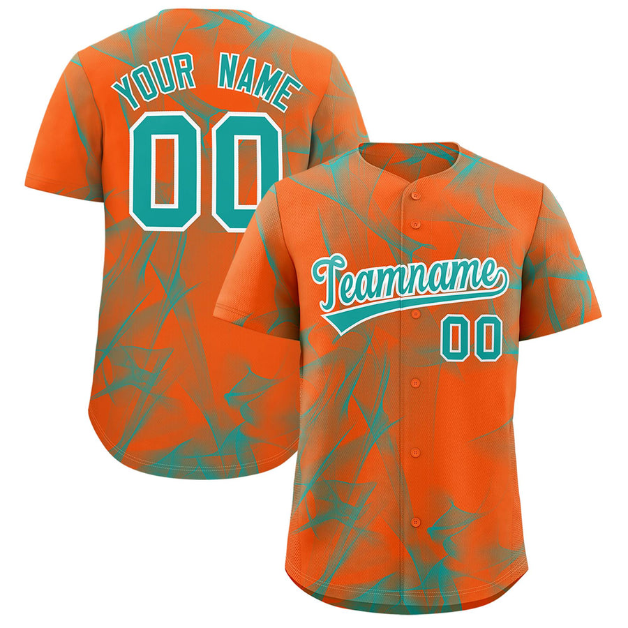 Custom Orange Fumes Graffiti Pattern Baseball Jersey | BuyFootballJersey